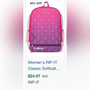 RIP-IT Purple and Pink Softball Backpack